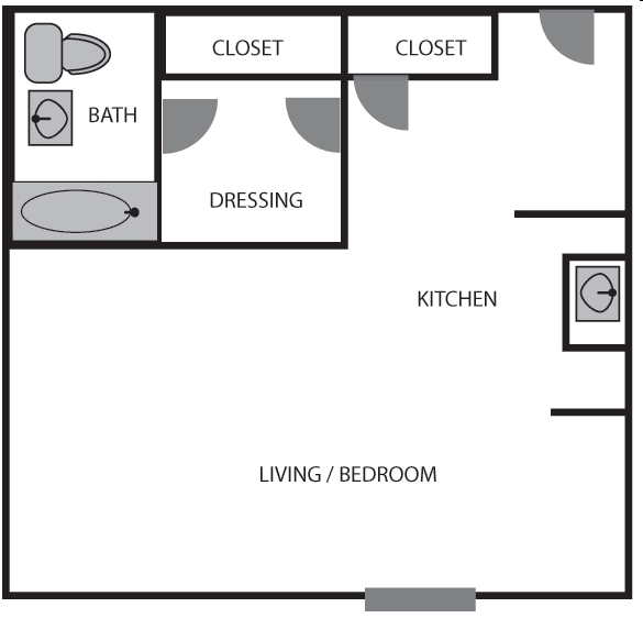 Studio - Manor Place Senior Living Apartments