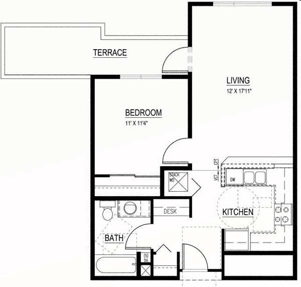 Plano de planta - The Cambridge Apartments