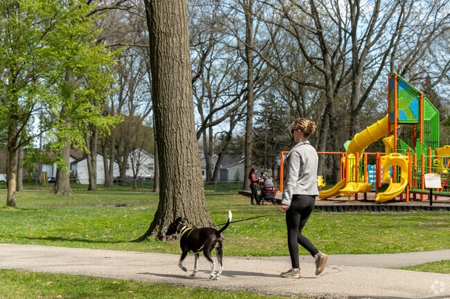 Residents of Madison Heights enjoy walking their dogs along the paths at Rosie's Park.