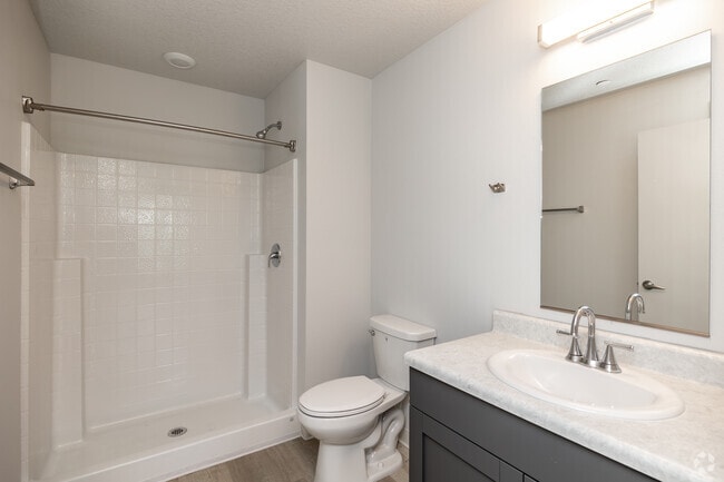 3BR, 2BA - 1,185SF - Primary Bathroom - Union at Rivers Edge