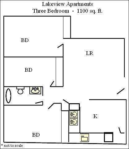 3BR/1BA - Lakeview Apartments