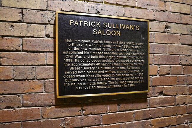 Patrick Sullivan's Saloon is a historic landmark sign in Knoxville's Old City.