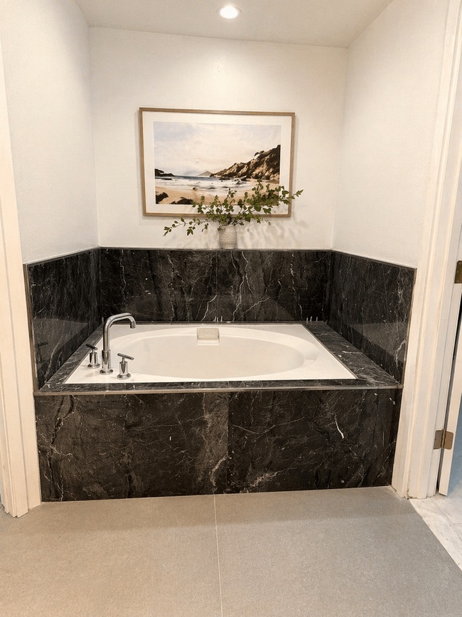 New primary bathroom tub - 395 E 4th St