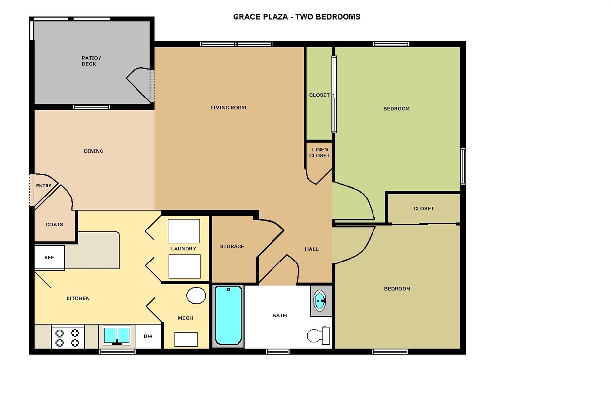 2HAB/1BA - Grace Plaza Apartments