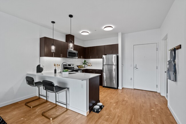 Kitchen at The Parker Apartments in Portland, OR 97209 - The Parker