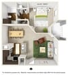 This 490 square foot apartment in Raleigh, North Carolina offers a compact yet functional living space. The single-floor layout comprises one bedroom, one bathroom, a kitchen, and a living area. The 130 square foot primary bedroom is carpeted and features windows that allow natural light to filter in, creating a bright and airy atmosphere. The bathroom is equipped with essential fixtures including a bathtub, shower, and toilet.

The kitchen is a highlight of the space, featuring dark wood cabinetry that contrasts nicely with stainless steel appliances. A breakfast bar with a granite countertop separates the kitchen from the living area, providing additional dining space and a seamless transition between rooms. The living area, while compact, is well-lit and offers flexibility for furniture arrangement.

Throughout the apartment, you'll find a mix of flooring types including carpet in the bedroom and living area, and what appears to be laminate or vinyl in the kitchen. The overall design aesthetic is modern and neutral, with white walls that enhance the sense of space. Large windows in various rooms not only provide natural light but also offer views of the surrounding area, contributing to an open feel despite the apartment's modest size.