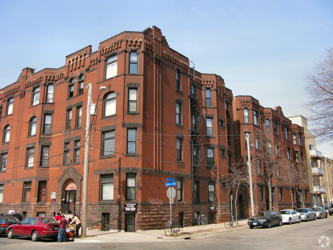 Southeast corner from across Laurel Avenue/15th Street - The Laurel Apartments