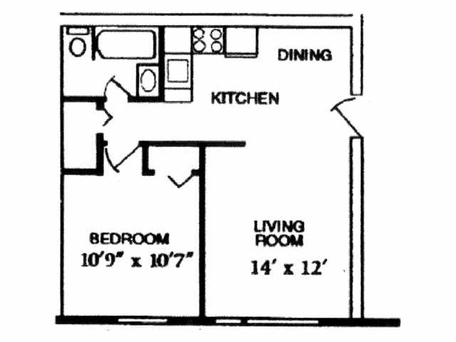 Colonial Manor Apartments – One Bedroom