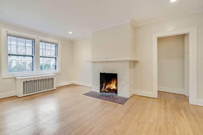 Fireplace in Living Room - Clarendon Apartments