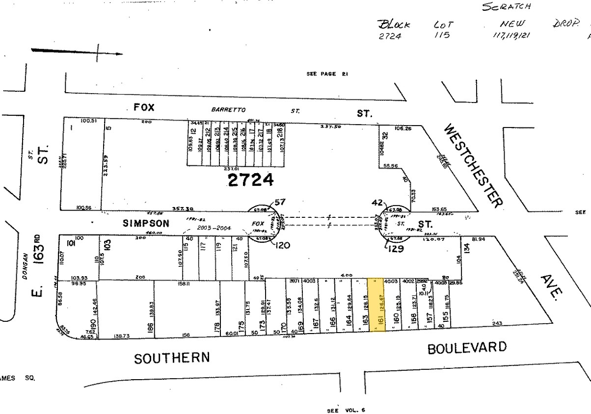 Mapa de la parcela - 1015 Southern Blvd