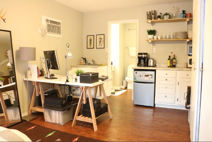 Wall mounted air conditioner provides individual comfort. Wood look floors are attractive and durable. Great for pets and easy to clean. - 4408 Dove Springs Dr