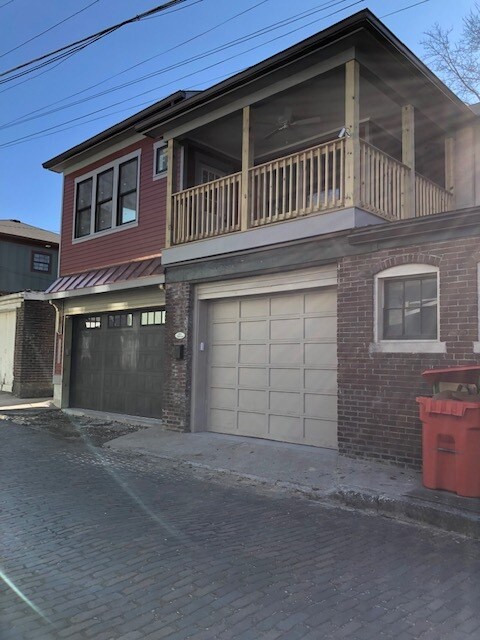 Garage, porch above - 2112 Patterson Ave