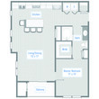 1 Bed, 1 Bath - 870 SF D