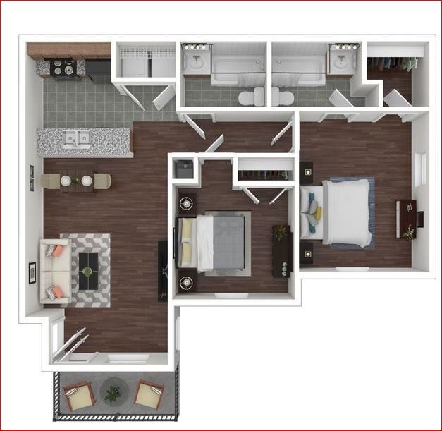 2B Plano de planta - La Maison Apartments - AFFORDABLE HOUSING