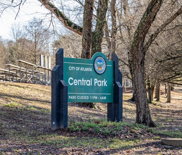 Locals are invited to enter Central Park with this sign.