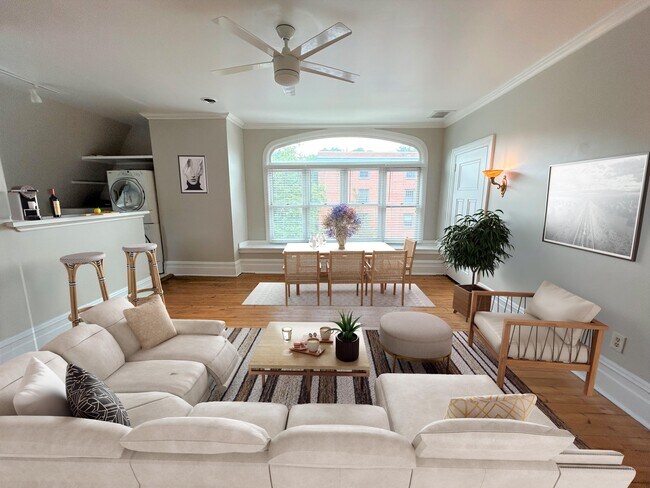Gorgeous Sun Lite Living Room w/ window seat - 920 College Ave