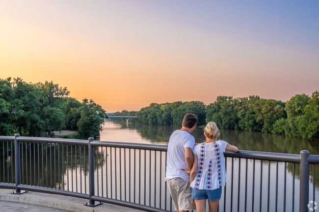 The picturesque Wabash River along Downtown Lafayette is the perfect place to watch the sunset.