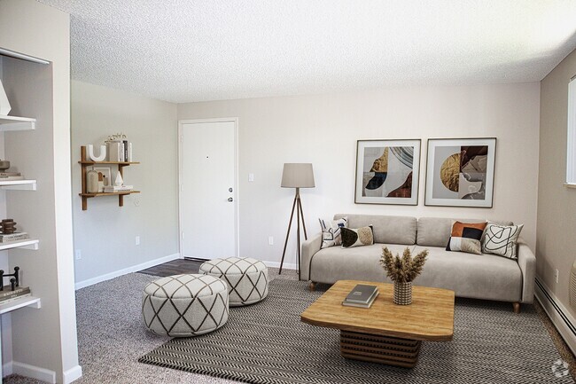 ! BR, 1 BA - Living Room (Cottonwood) - Lamar Village Apartments