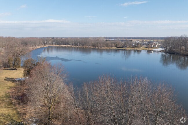 Emmons Lake is mostly surrounded by Caledonia Lakeside Park and North Shore Park.