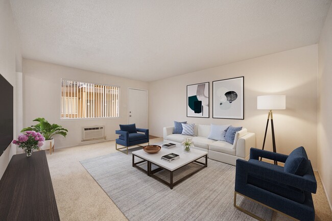 Oak Plan Living Room - Olympus Park Apartments