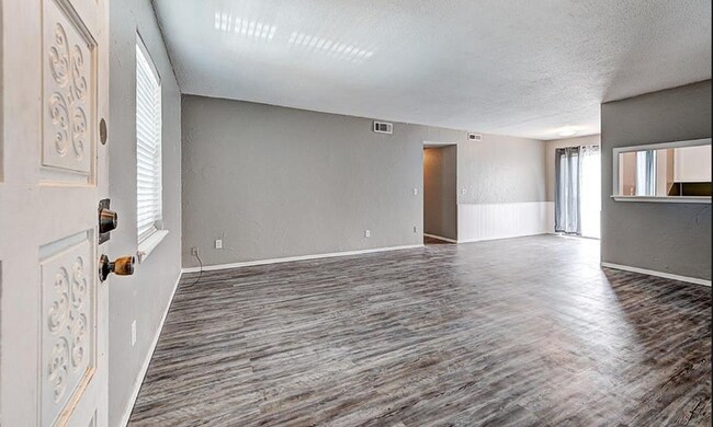 This is the view from the door into the living room, and all the way over to the balcony door. - 11317 N May Ave