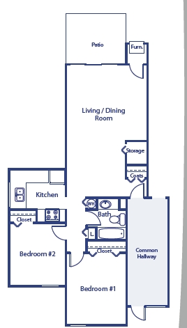 2BR/1BA - Parkview Tower & Square