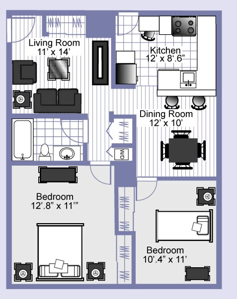 2BR/1BA - Parkdale Apartments