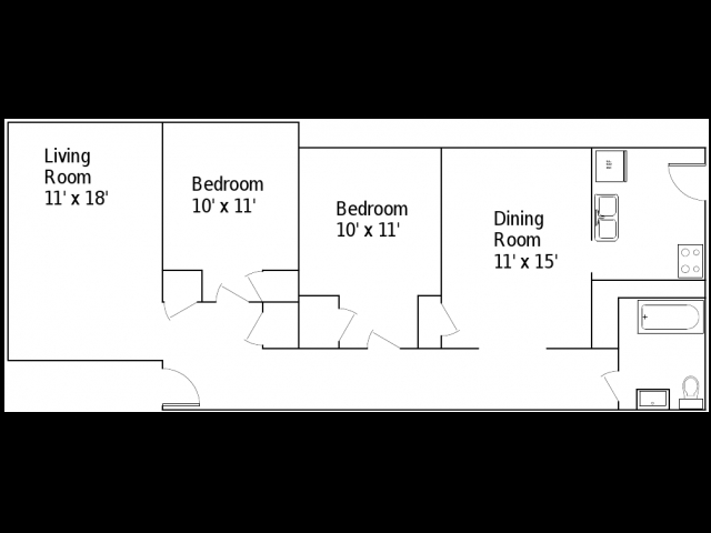 2HAB/1BA - Chatham Court Apartments