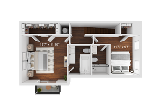B5 2nd Floor Townhouse-2br-2.5ba-1108sqft-TheOaksofKingwood.png - Oaks of Kingwood Apartments