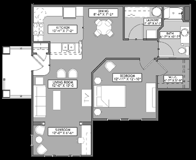 1BR/1BA - Forrester Senior Village