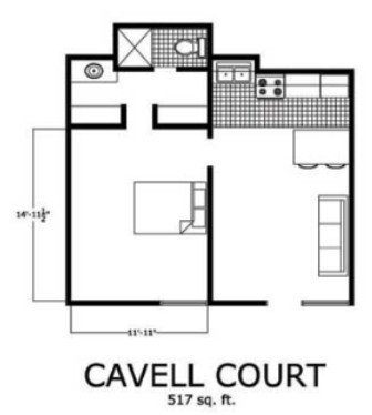 1HAB/1BA - Cavell Court Apartments