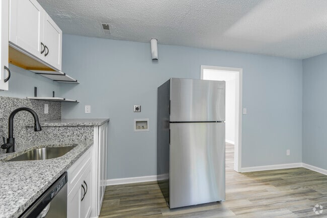 2BR, 1.5BA - 1,000SF - Kitchen & Laundry - The 28 at Mount Holly