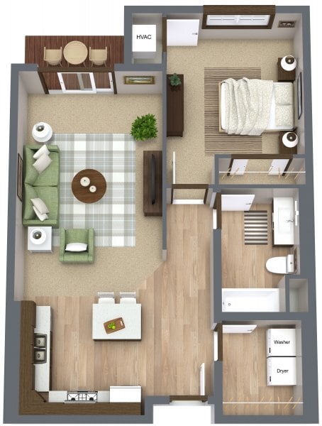 1 bed Style B - Timberline Heights