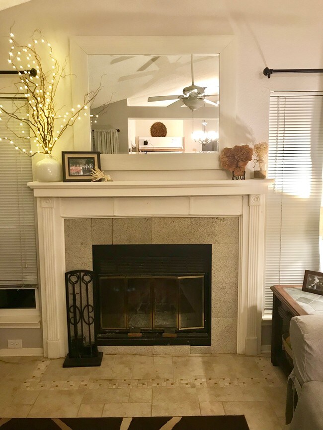 Chimenea en la sala de estar - 14417 Tiffer Ln