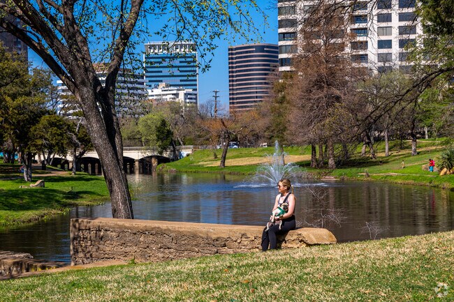 Lakeside Park stands out with 14 acres of parkland along Turtle Creek in Highland Park.