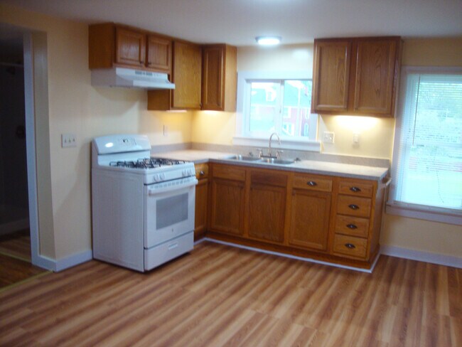 Cocina con estufa de gas y fregadero con triturador de basura. - 351 W Currant St