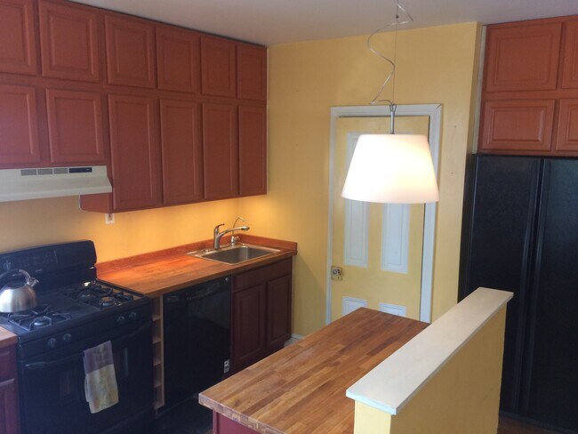Cocina tipo galera y medio baño. Amplio espacio de almacenamiento en los gabinetes para guardar todo. - 1229 E Susquehanna Ave