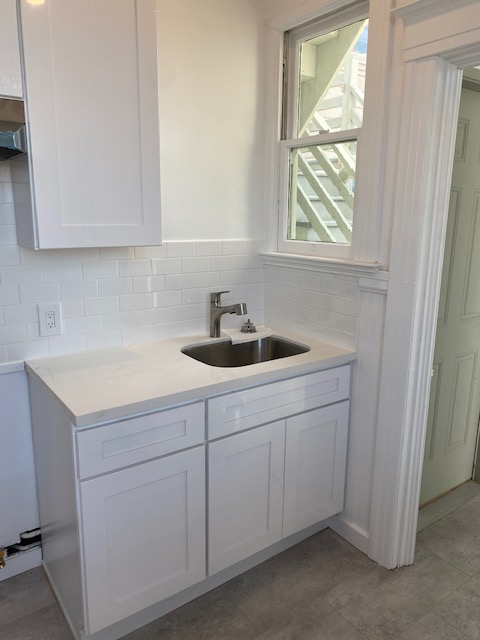 New Sink and Cabinetry- White / marble stainless - 2811 Gough St