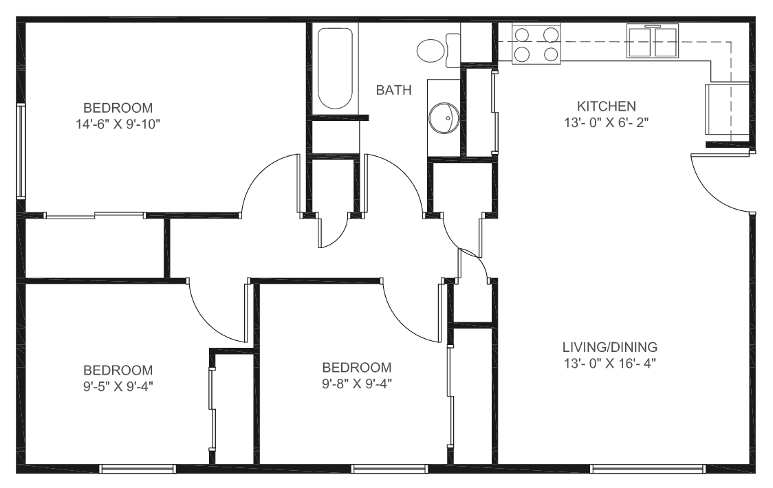 Plano de planta - Tecumseh Place Apartments