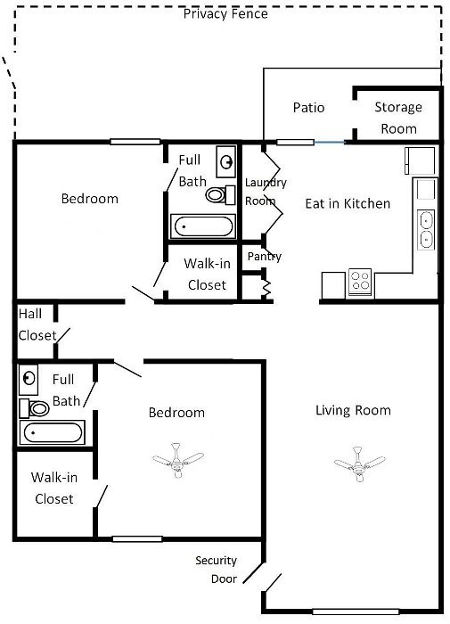 Plano de planta - 8424 Warren Dr