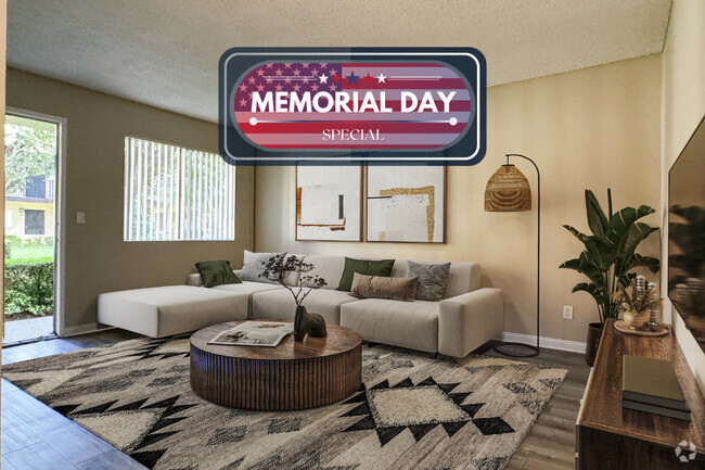 1 BR, 1 BA - Living Room - Orange Terrace Apartments