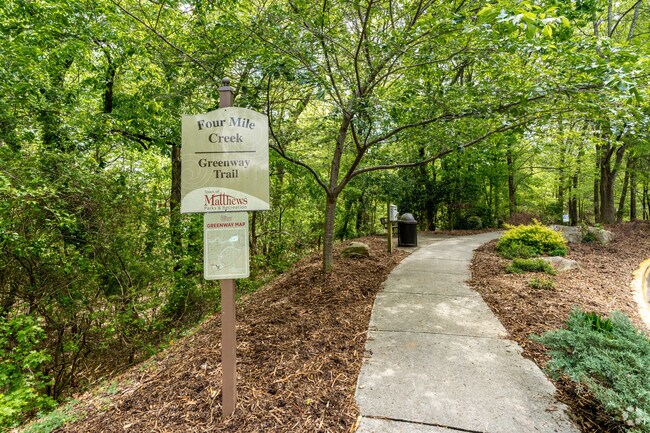 One of the starting points for the Four Mile Creek Greenway in Matthews, NC.