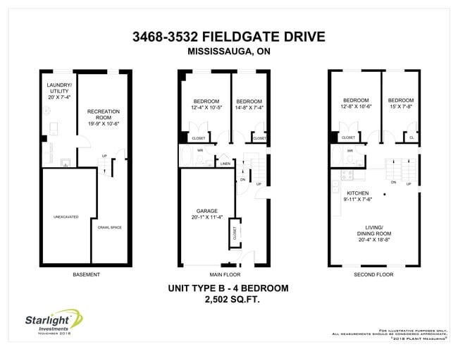 Floorplan - 3468-3532 Fieldgate Drive