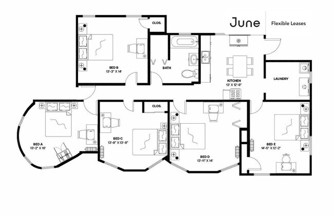 Foto del edificio - Queen bedroom in 5 bed/1.5 bath Home
