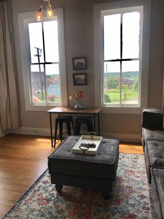 living room with beautiful views of downtown - 806 Grove St