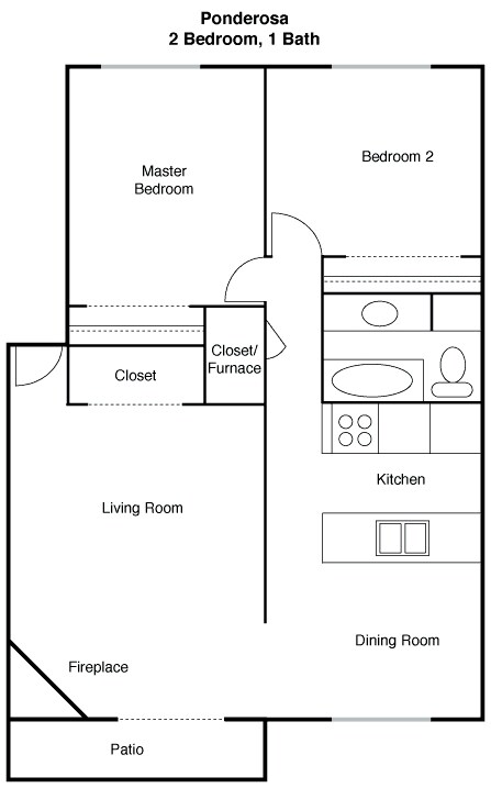 Plano de planta - Ponderosa Apartments