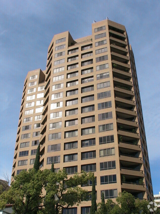 Looking up the south side from Holmby Avenue - The Mirabella