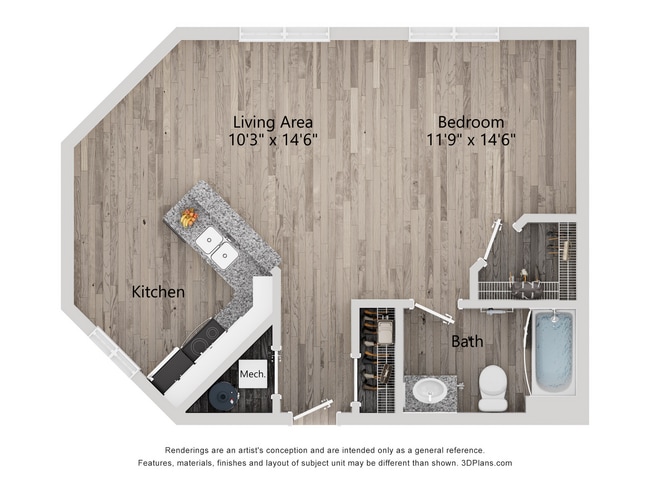 S1_555_1 Dormitorio_1 Baño - The Quarry Apartments