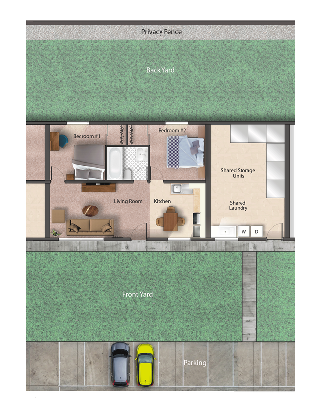 Área de césped cerca de la lavandería - 543 5th St NW