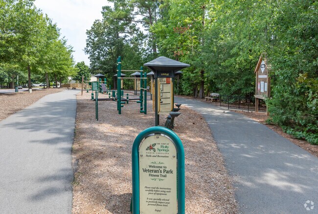 Use the fitness stations in Veterans Park as you take your morning jog through the neighborhood.